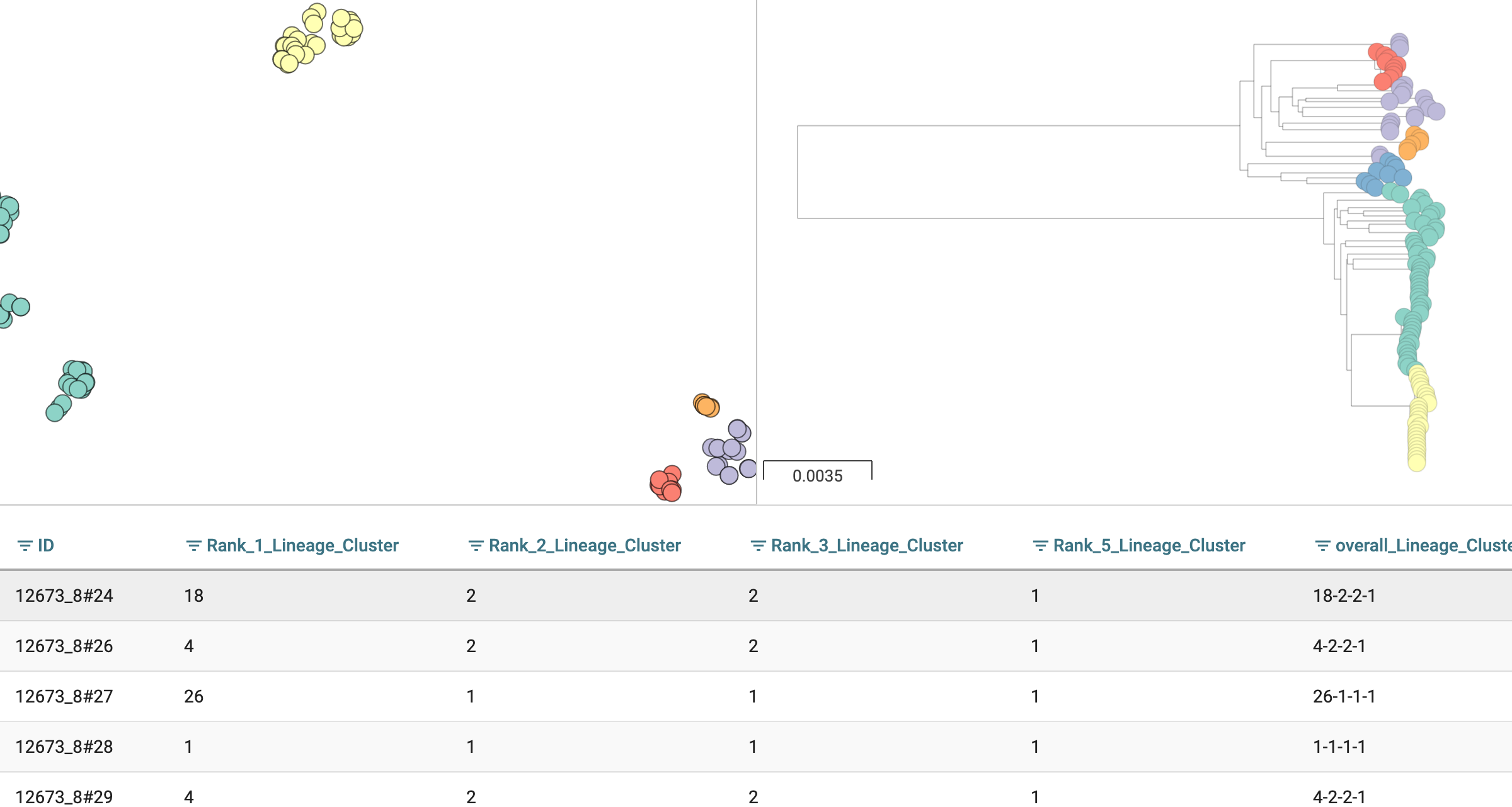 Rank 3 lineage fit for Listeria